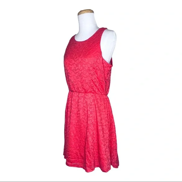 Cotton On Orange A Line Sleeveless Dress Scoop Neck Teardrop Keyhole Back Size L - Picture 5 of 9